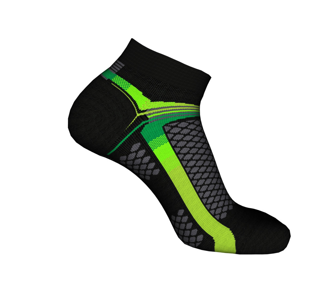 Calze sportive running nere gialle